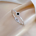 Roman titanium steel bracelet in S303 gold finish, retro design, electroplated surface
