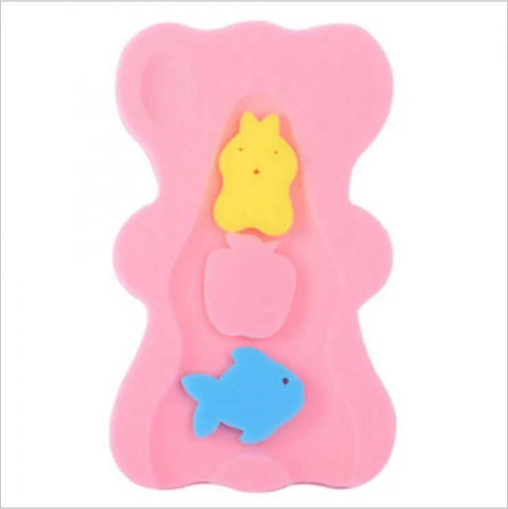 Non-slip baby bath mat in polyurethane sponge 4.7cm thick in blue colour option