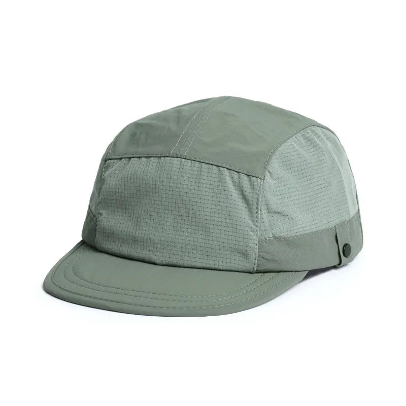 A breathable dome cap with a soft tongue, shown in an available colour like army green or wine red.