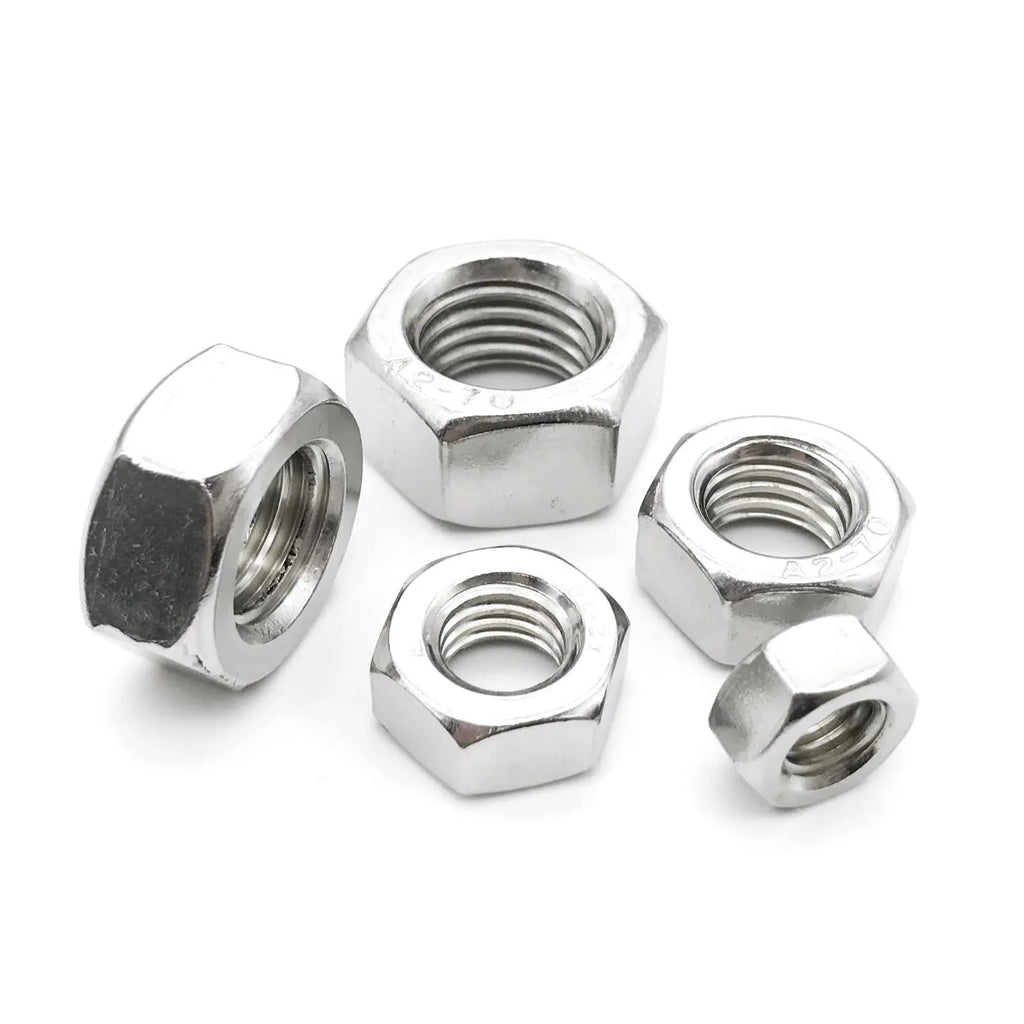 304 stainless steel thickened hexagon nut with metric thread, M6 to M56 size range