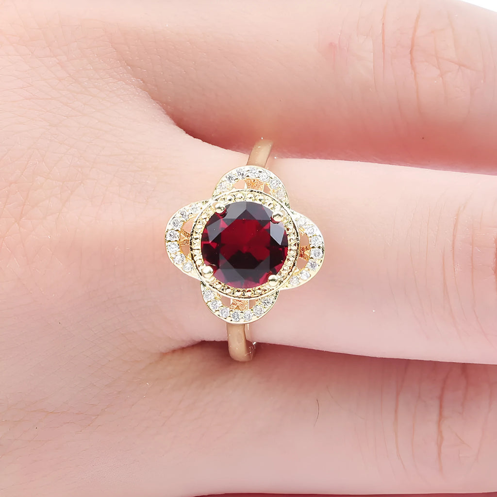 Copper zircon ring with a fruit shape design in colour 10-6-1395