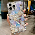 Full diamond rose flower TPU phone case for iPhone 15 Pro Max in red colour with anti-fingerprint finish