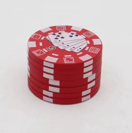 Small Chip Shape Grinder Manual Crushing Smoke Machine with Keychain Function, 4.2x2.6cm, Black Red Green, for Wedding Birthday Festival Housewarming Gift