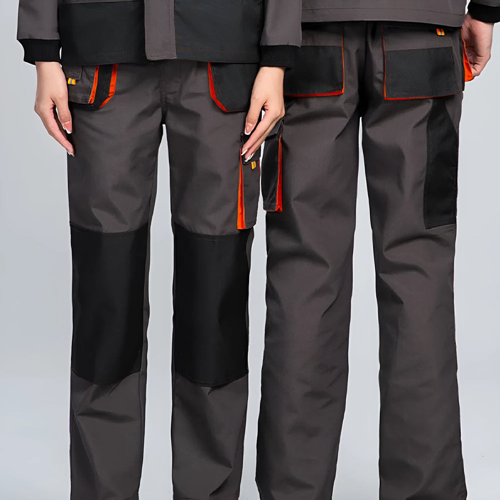 Men's dark grey multi-pocket cargo pants with large pocket, polyester moisture-absorbing fabric, sizes S-5XL