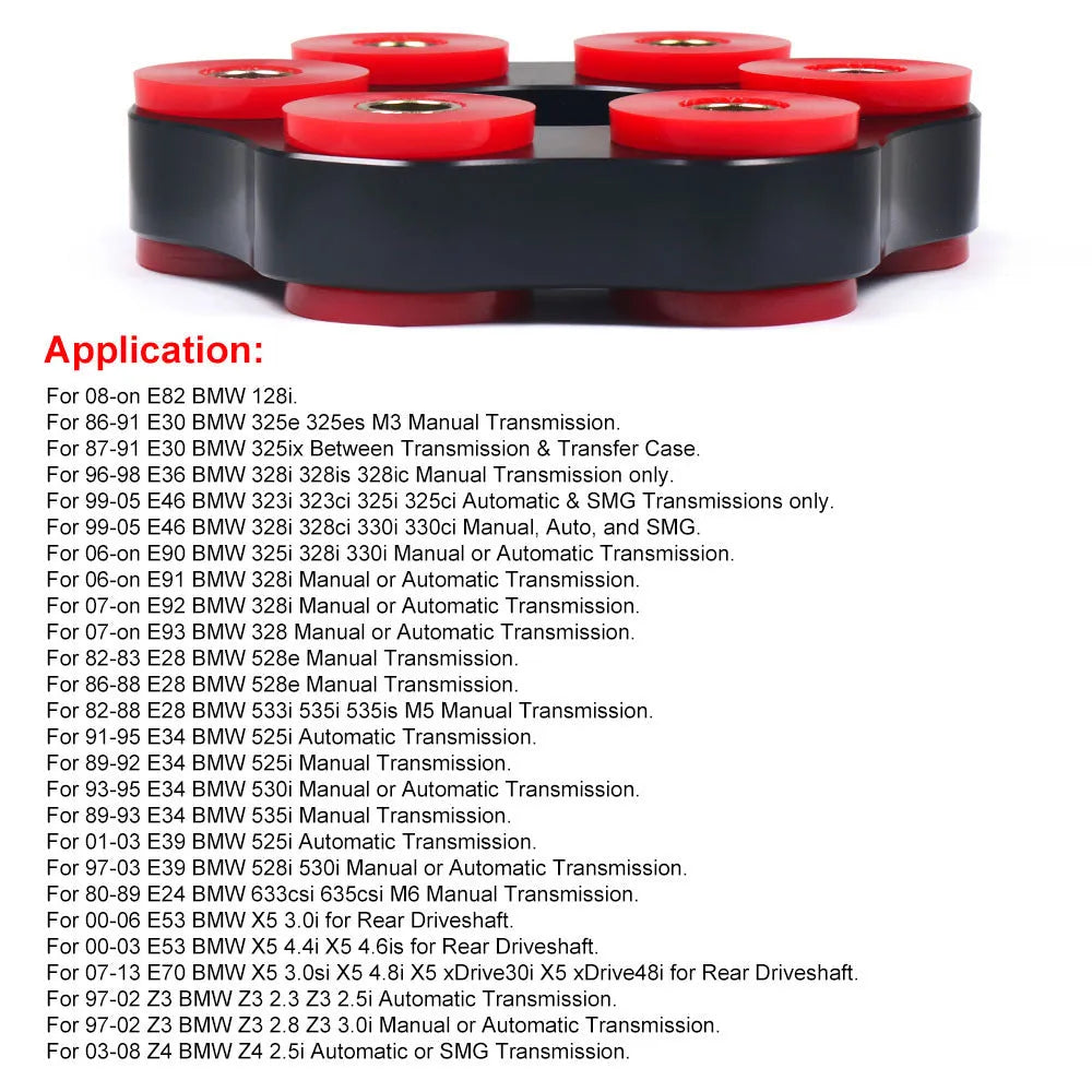 Red polyurethane aluminium drive shaft connecting bracket for BMW E46 E36 E30 vehicles