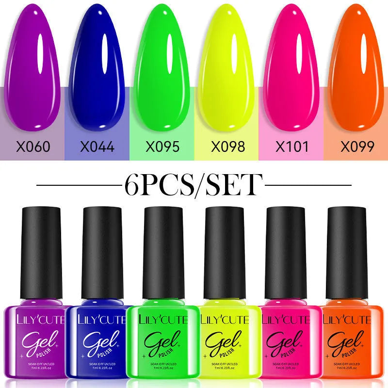 UV gel nail polish set with 20 bottles in glittering nude colours for home manicures