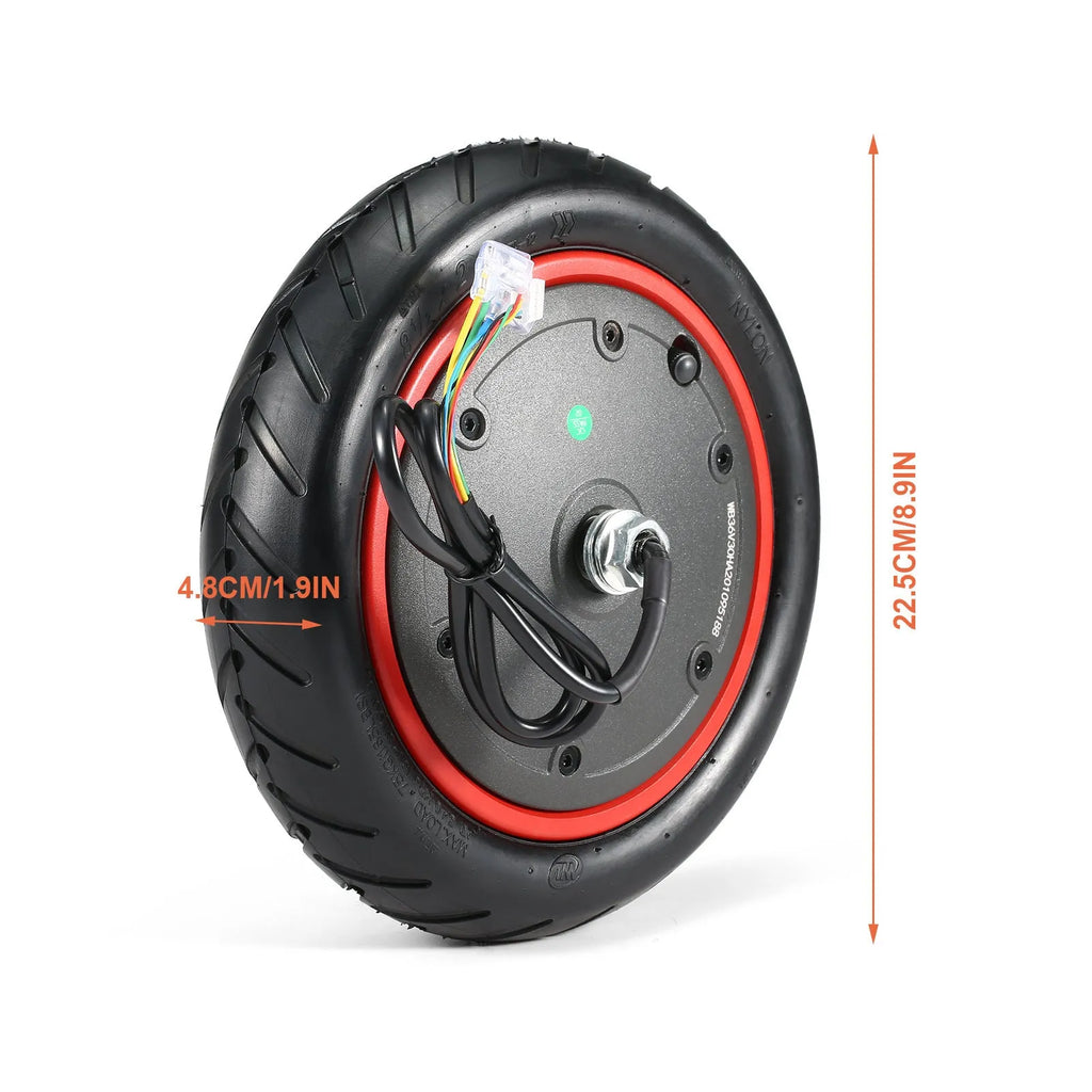 8.5 inch electric scooter hub motor for Pro 350W models showing wheel and motor assembly