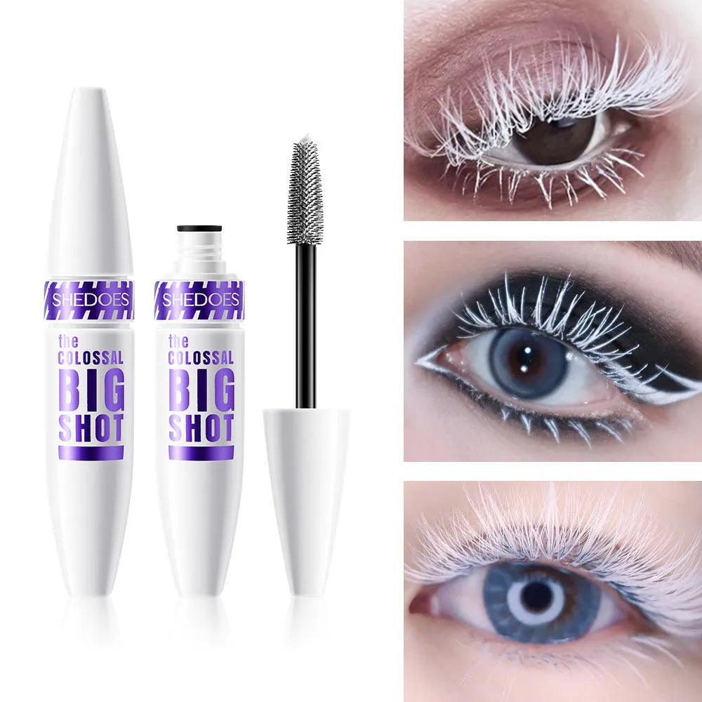 White waterproof mascara brush with 10ml quick-drying sweat-proof formula