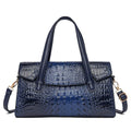 Horizontal square polyester leather messenger handbag with single shoulder strap in multiple colour options