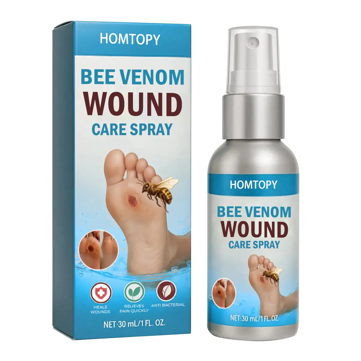 Bee Venom Care Spray 30ml bottle for foot and body skin care, universal skin type