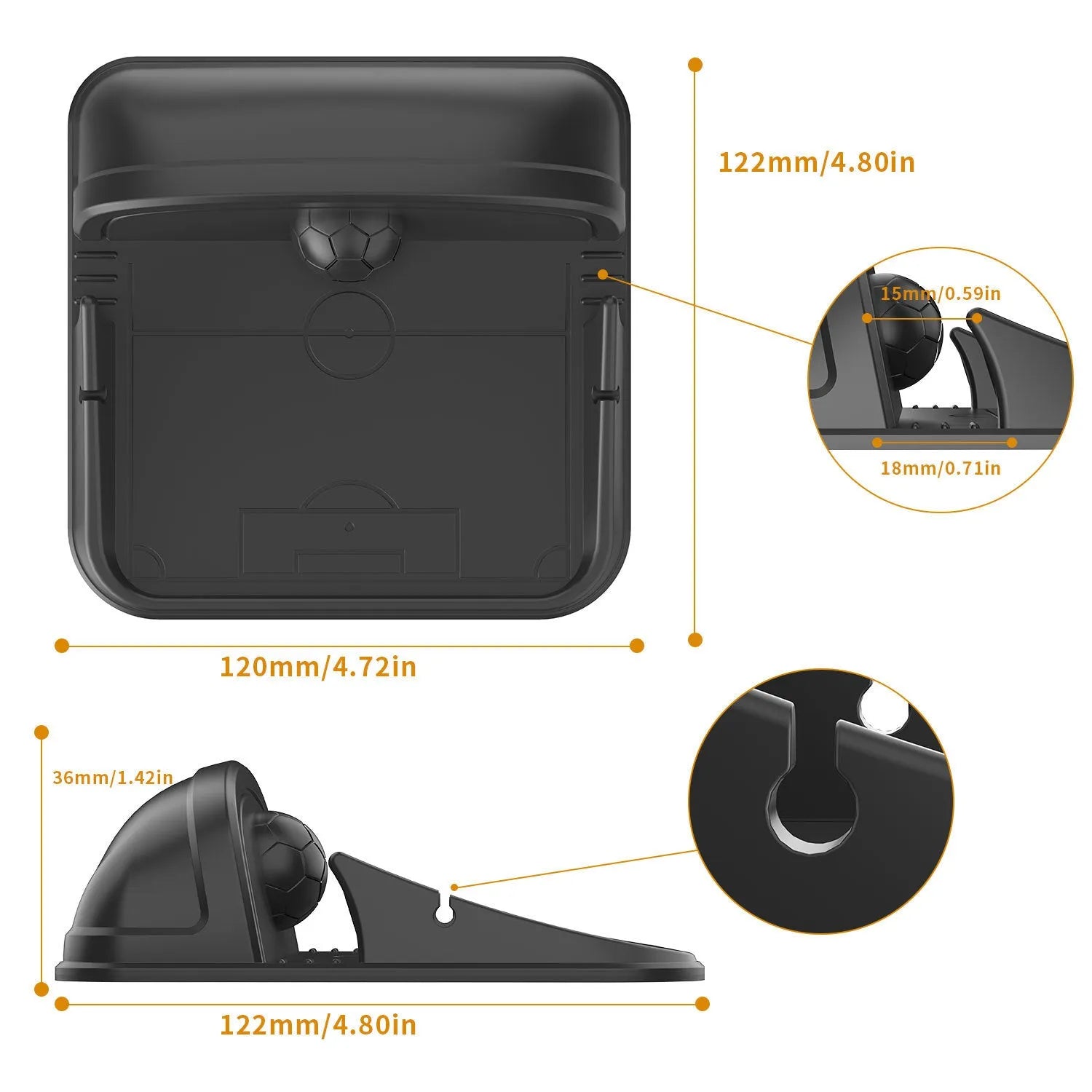 Silicone automobile phone holder in Peak-X5 colour with adhesive mounting pad