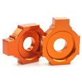 Pair of orange motorcycle rear fork screw regulators for KTM DUKE 200 390 990.