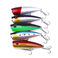 Pack of 5 freshwater fishing embryonic baits in ABS plastic, 7cm long with 9g weight and 6# hook