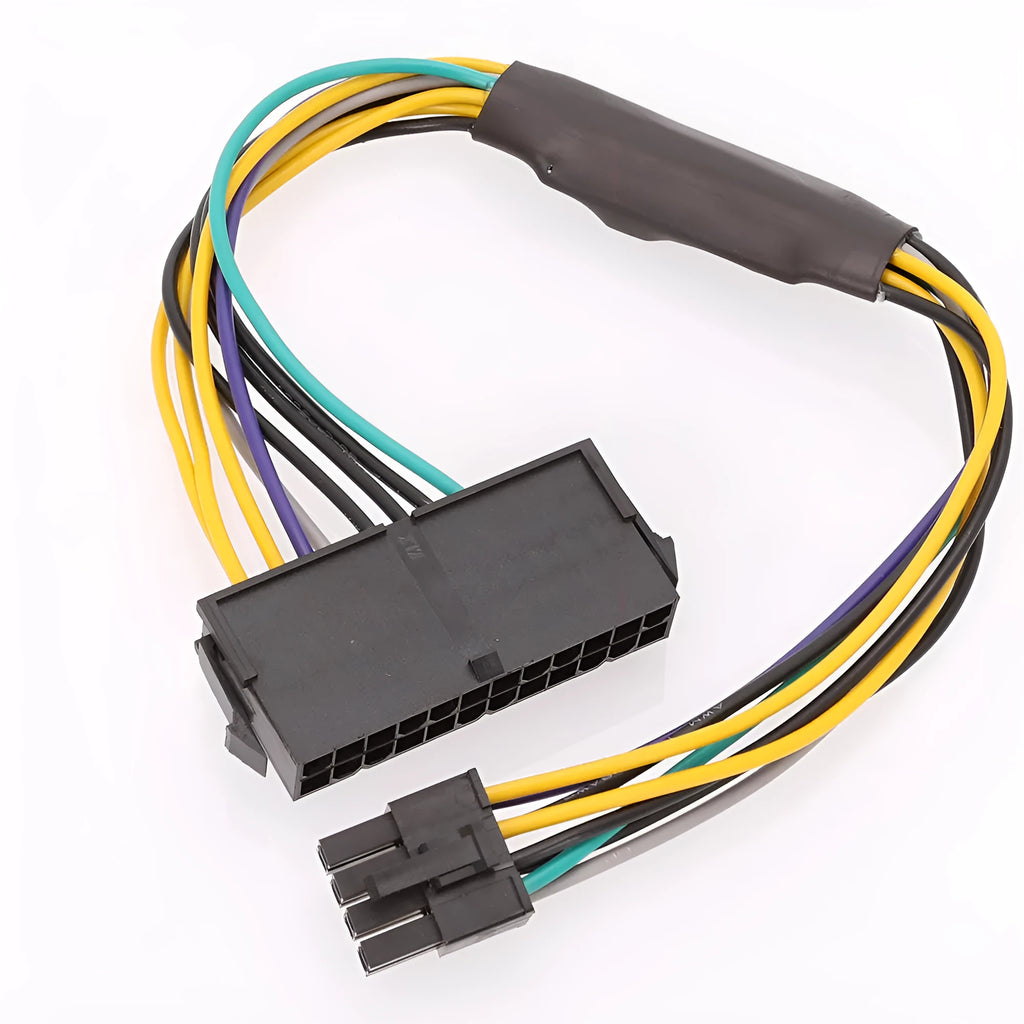 Black ATX 24-pin to DELL 8-pin motherboard power adapter cable, 30cm long