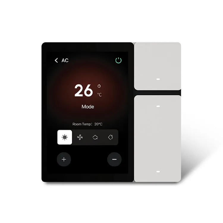 Full screen three-way relay with infrared function, plastic housing, White or Phantom Gray, for AC and TV control