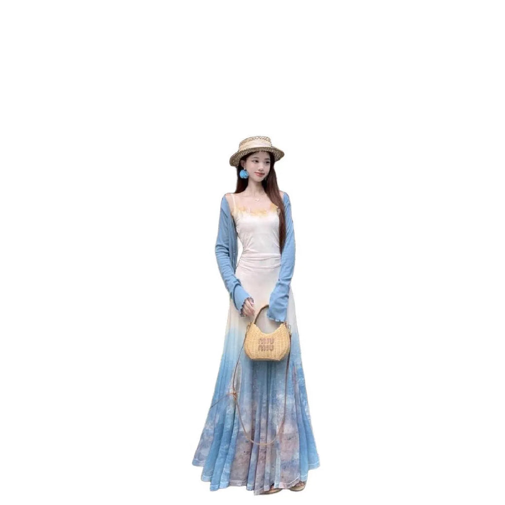 Sleeveless high waist fishtail midi dress in suspender dress colour, spandex fabric, sizes S M L