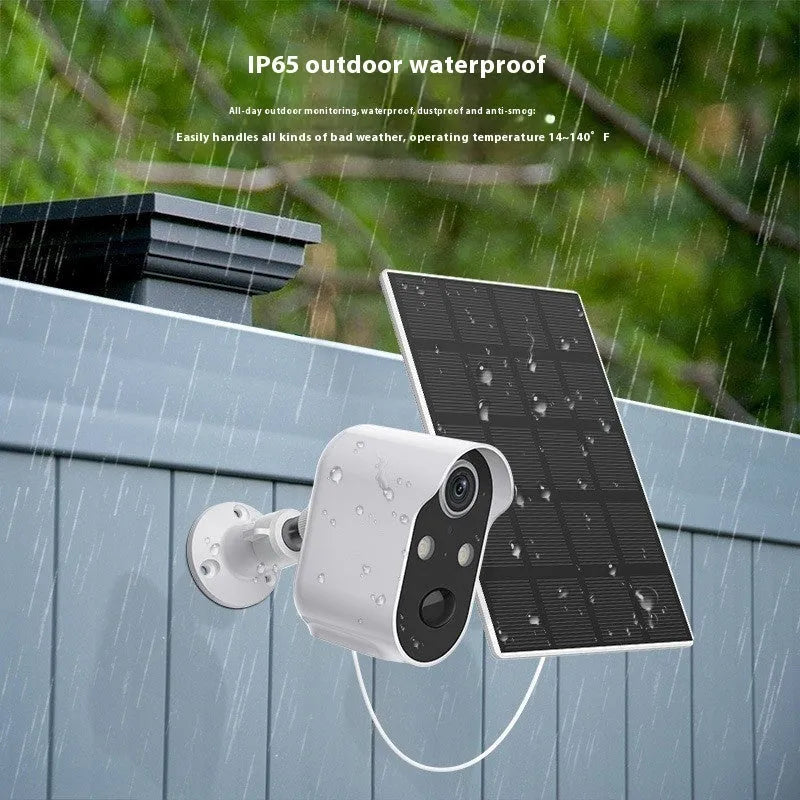 4G wireless security camera with optional solar panel for outdoor property monitoring