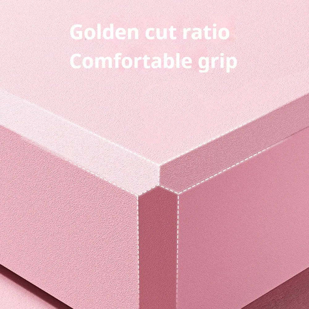 EVA foam yoga blocks in blue pink purple rose colours with grip ridges