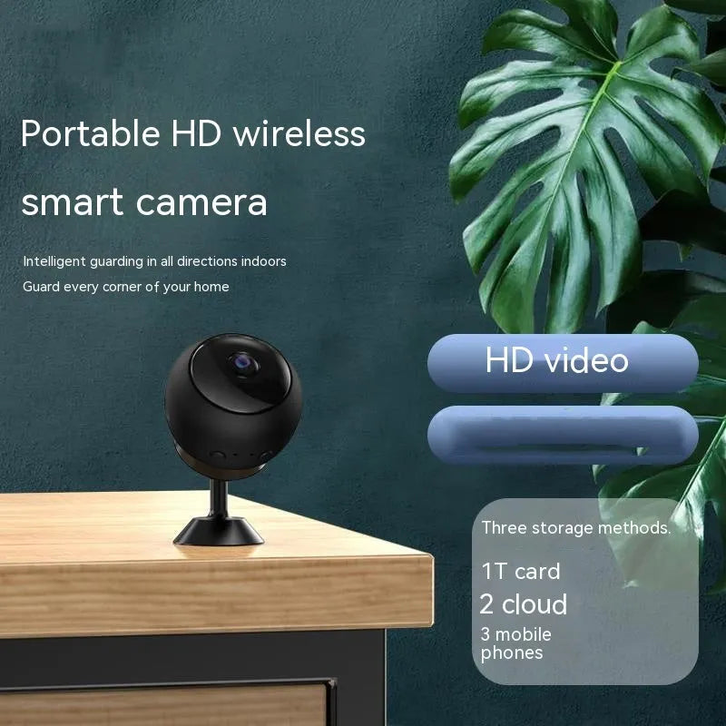 1080p wireless Wi-Fi surveillance camera with ABS housing and 3.6° lens