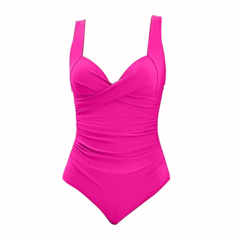 European American push up hard bag one-piece swimsuit in quick-drying polyester fabric