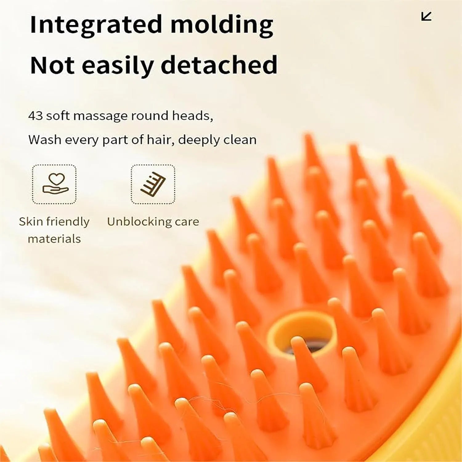 Rechargeable 3-in-1 cat steam brush with massage function and paw-shaped teeth in green or yellow colour