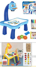 Children's projection drawing board doodle in blue with plastic frame and magnetic artboard
