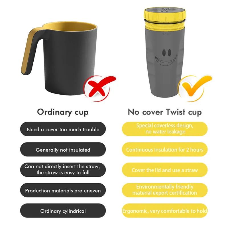 Twist Cup double-walled insulated travel tumbler with cartoon pattern and silicone seal