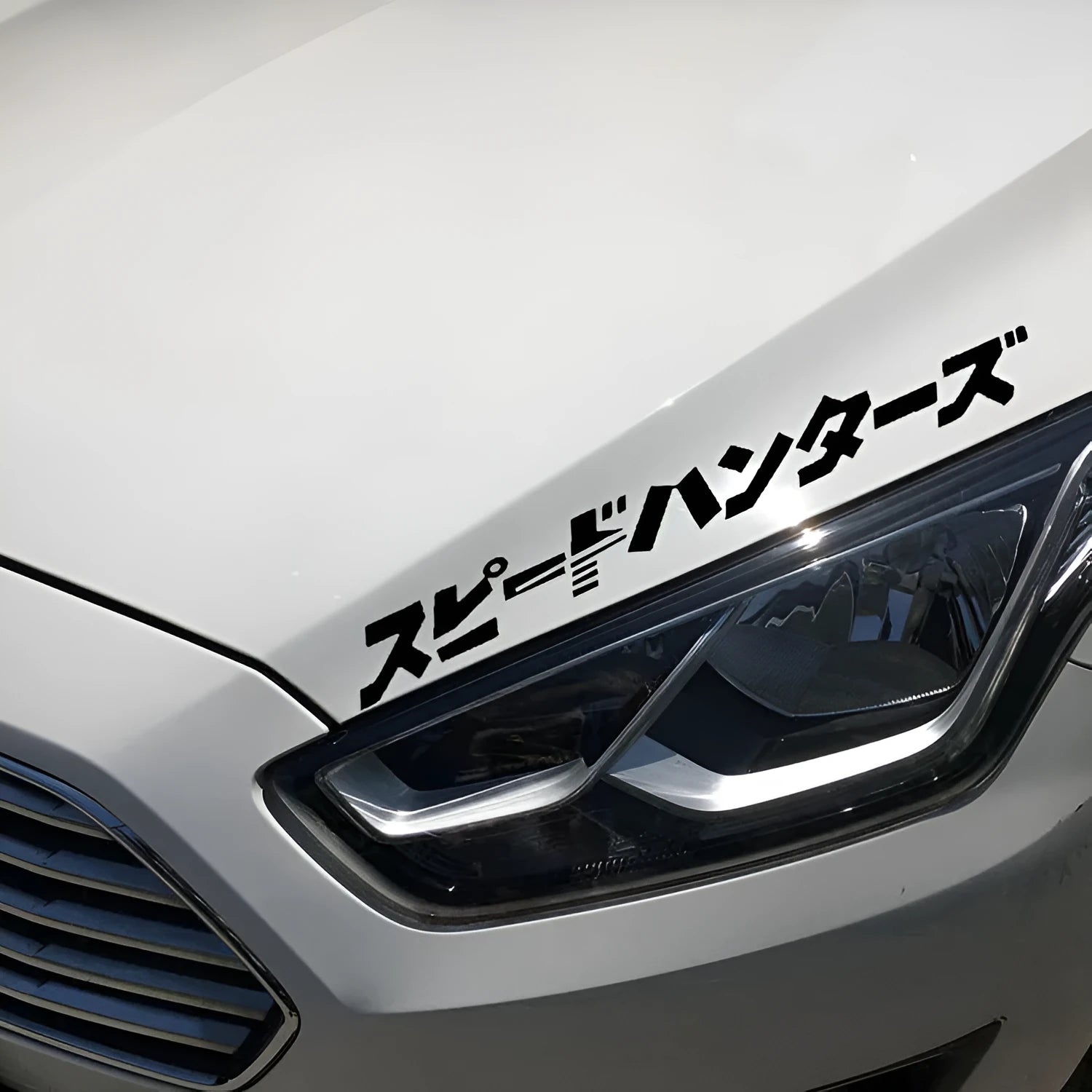 35x35cm Japanese reflective car sticker on vehicle door in black or white colours
