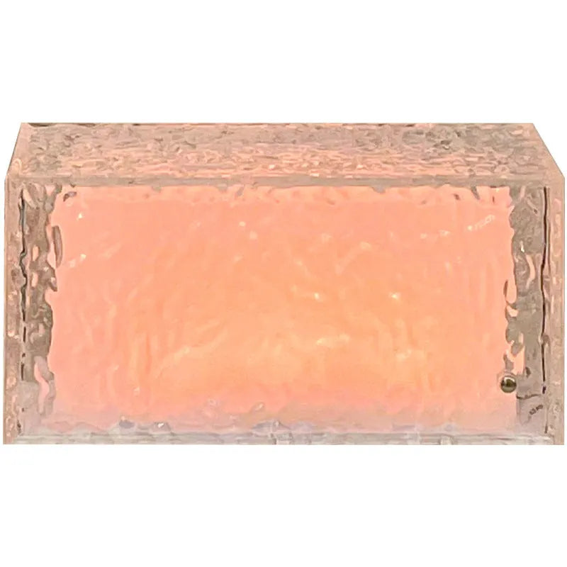 Geometric acrylic ice cube night lamp with touch control and 16 colour lighting options