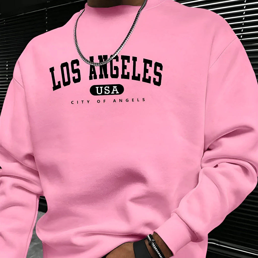 Cotton embroidered pullover sweater in white black grey red pink, sizes S to XXXL, street fashion style