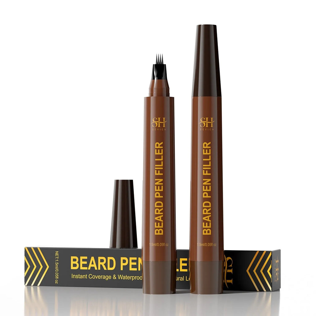 Men's eyebrow pencil for beard and hairline filling in black and dark brown sweatproof waterproof shades