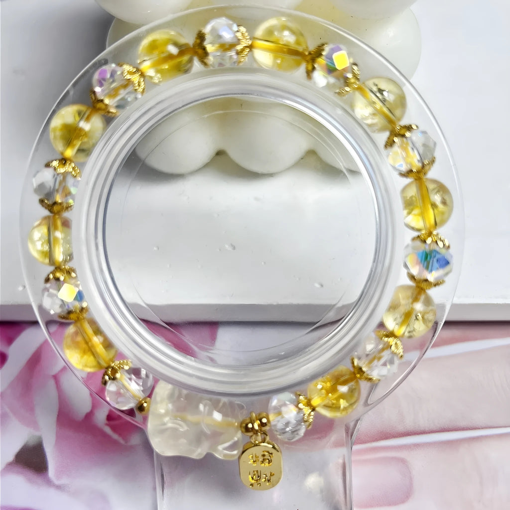 Handmade natural citrine nine-tail fox bracelet for women with original crystal design