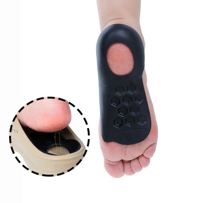 Varus correction arch support insoles in black, white and skin colour options