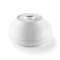 Desktop aroma diffuser humidifier with colourful flame effect in black resin finish