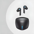 Grey QCY G1 wireless Bluetooth gaming headset with charging case and three sizes of silicone ear caps.