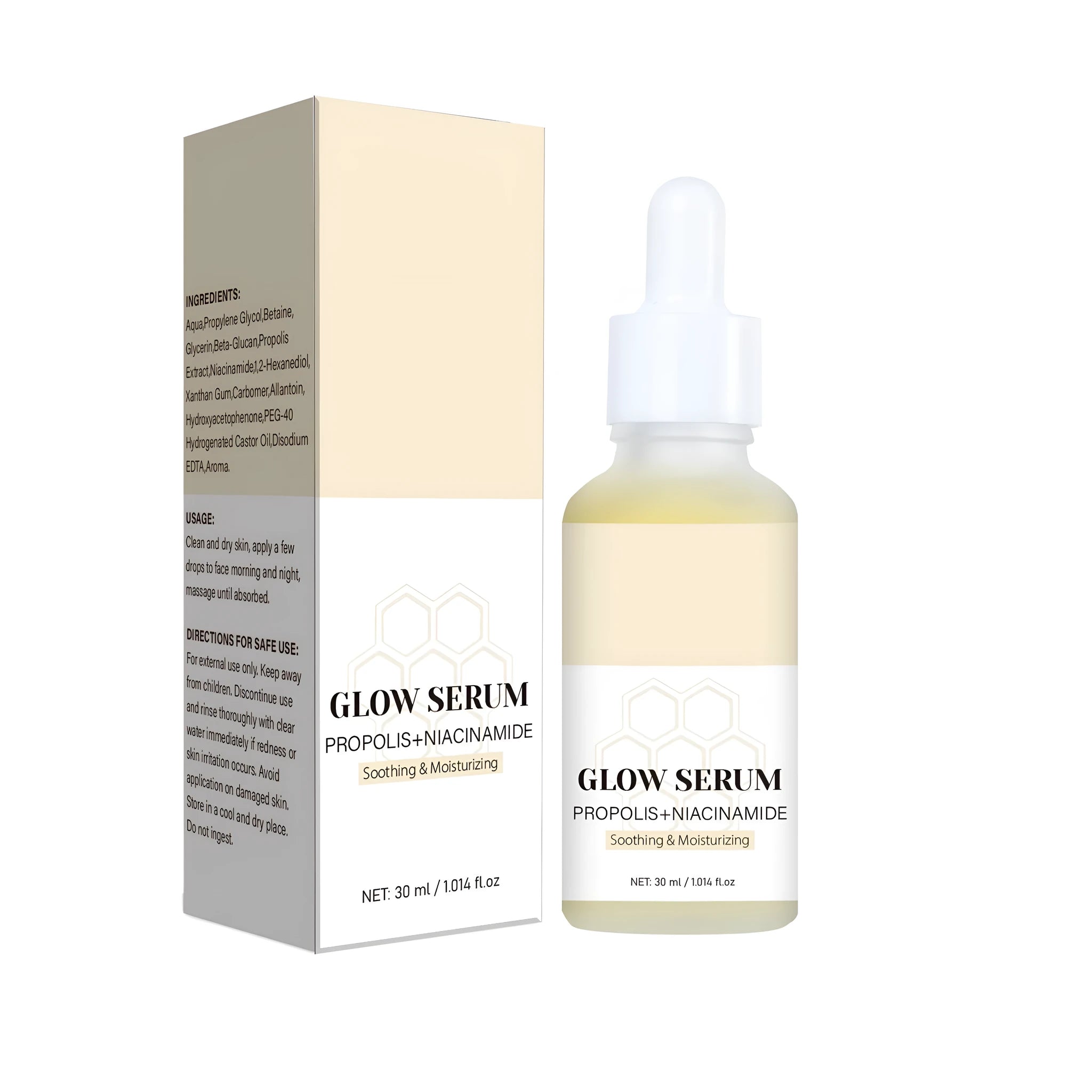 30ml propolis nicotinamide radiant serum in portable bottle for face brightening