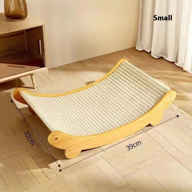 Sisal cat scratch board with natural fibre surface in pastoral design