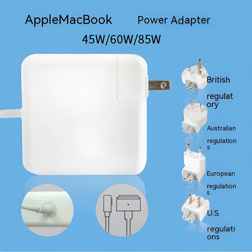 Laptop power charger adapter 45W 60W 85W with L and T head options for Macbook, colour box packaging