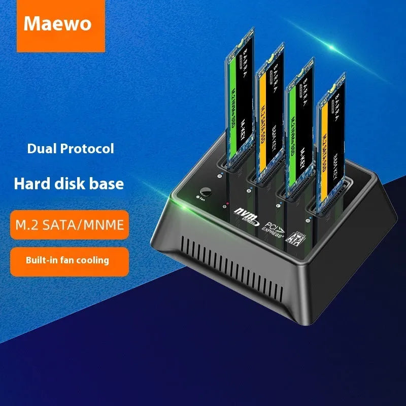 M.2 dual protocol SSD base with aluminium alloy construction showing dimensions