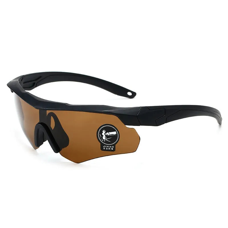 Semi-rimless outdoor cycling sports goggles with windproof dust-resistant PC frame and coloured lens