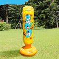Yellow inflatable boxing column tumbler for fitness training with 120cm height measurement