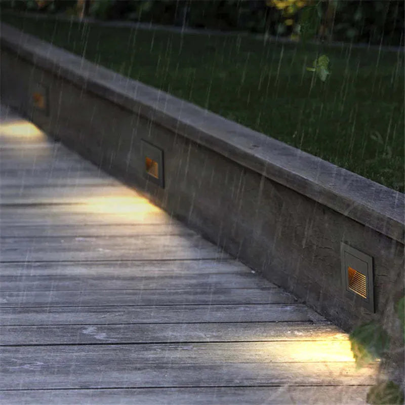 3W LED infrared sensor lamp with aluminium shell, 90x90mm, for outdoor stair and corridor night lighting