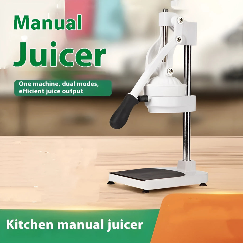 Manual orange juice juicer with stainless steel construction and 48cm nylon squeezer barrel