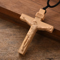 Wooden sweater chain long necklace with rosewood geometric pendant and twisted chain