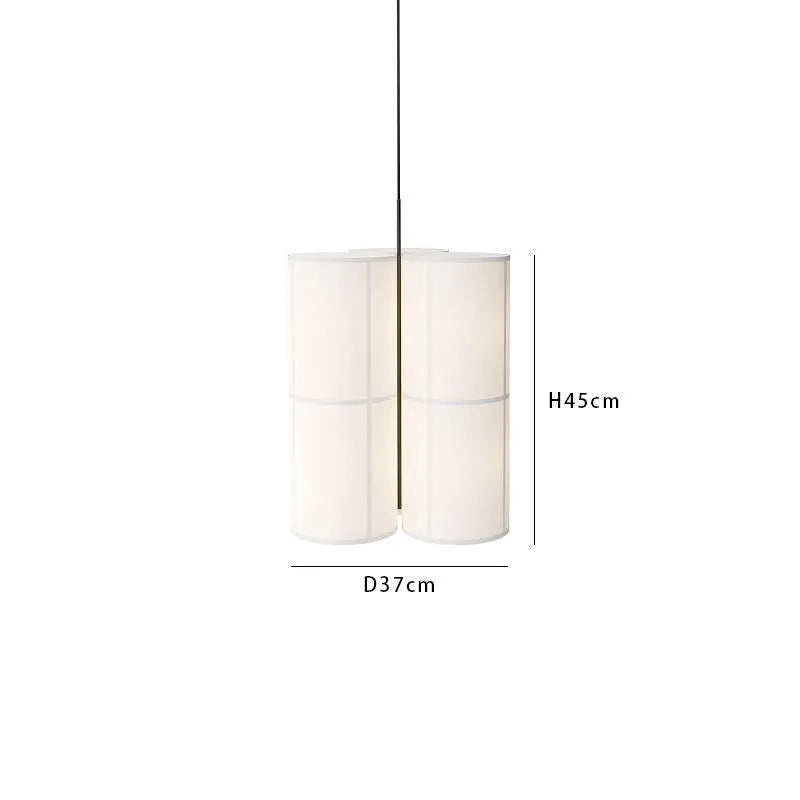Japanese retro style box lamp with linen shade, available in multiple sizes for restaurant and tea room lighting