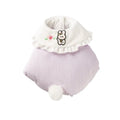 Bunny embroidered cotton-padded pet coat for small dogs and cats in purple or yellow, sizes XS to XL