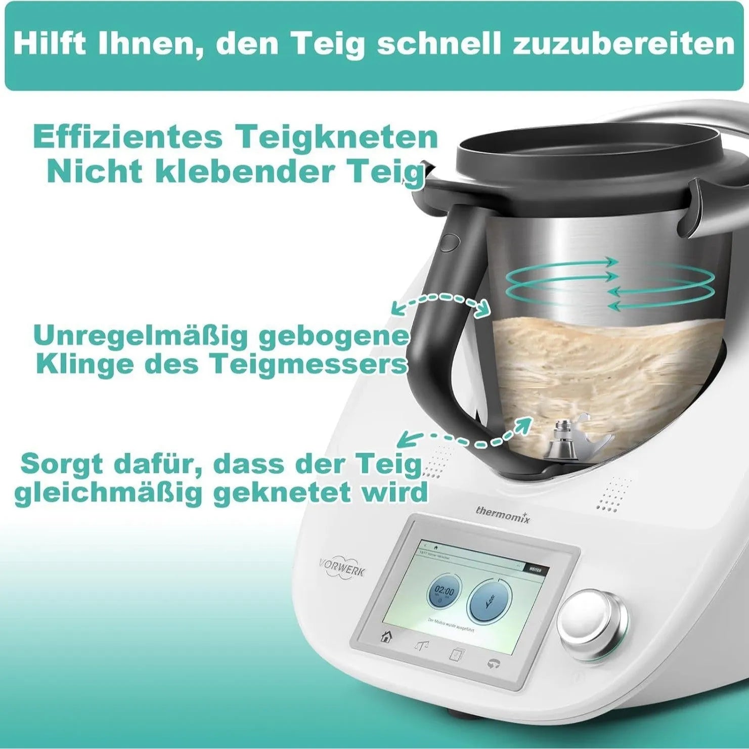 Thermomix dough knife stainless steel blade ceramic tm5to6 specification