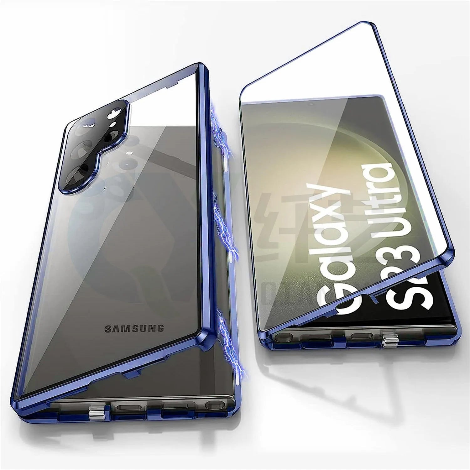 Magnetic mirror phone case in multiple colours for Samsung S24 Ultra, S23 Ultra with peep-proof screen cover.
