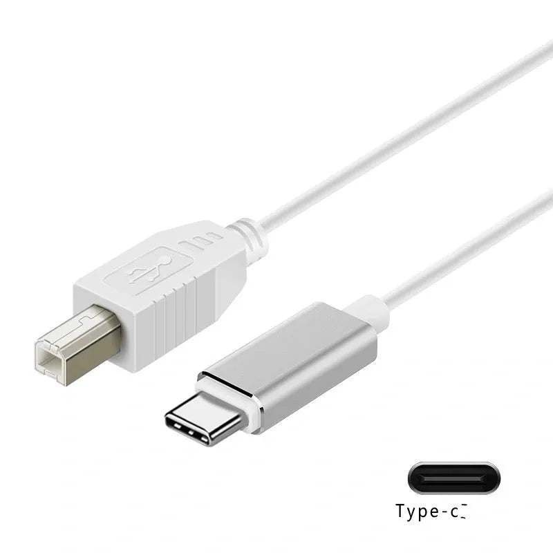 Three-in-one electric piano keyboard data cable with USB, Lightning, and Micro USB connectors