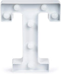 White plastic LED marquee sign letter lamp, 22 cm high, with warm white glow and battery compartment